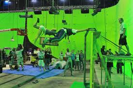 Screen and flying rig for Iron Sky at Village Roadshow Studios